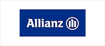 A blue and white logo of allianz.