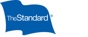 A blue and white logo for standard.