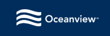 A blue and white logo for ocean